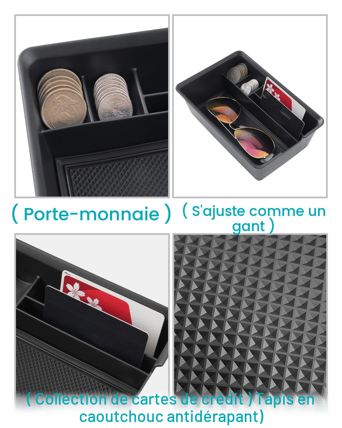 CDEFG Compatible avec Renault Megane E-Tech/Scenic E-Tech 2022-2025 2026 Accoudoir + Console Centrale Organisateur Boîte de Rangement Megane E-Tech Rangement E-Tech 2024 Accessoires