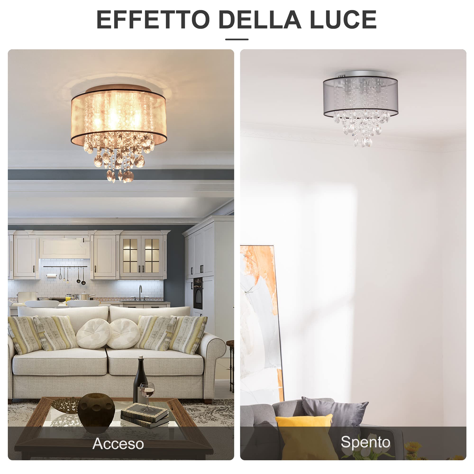 Cainjiazh Lampadari Moderni Di Cristallo Cristallo Acrilico Led Plafoniere Braccio Illuminazione - Foto 3