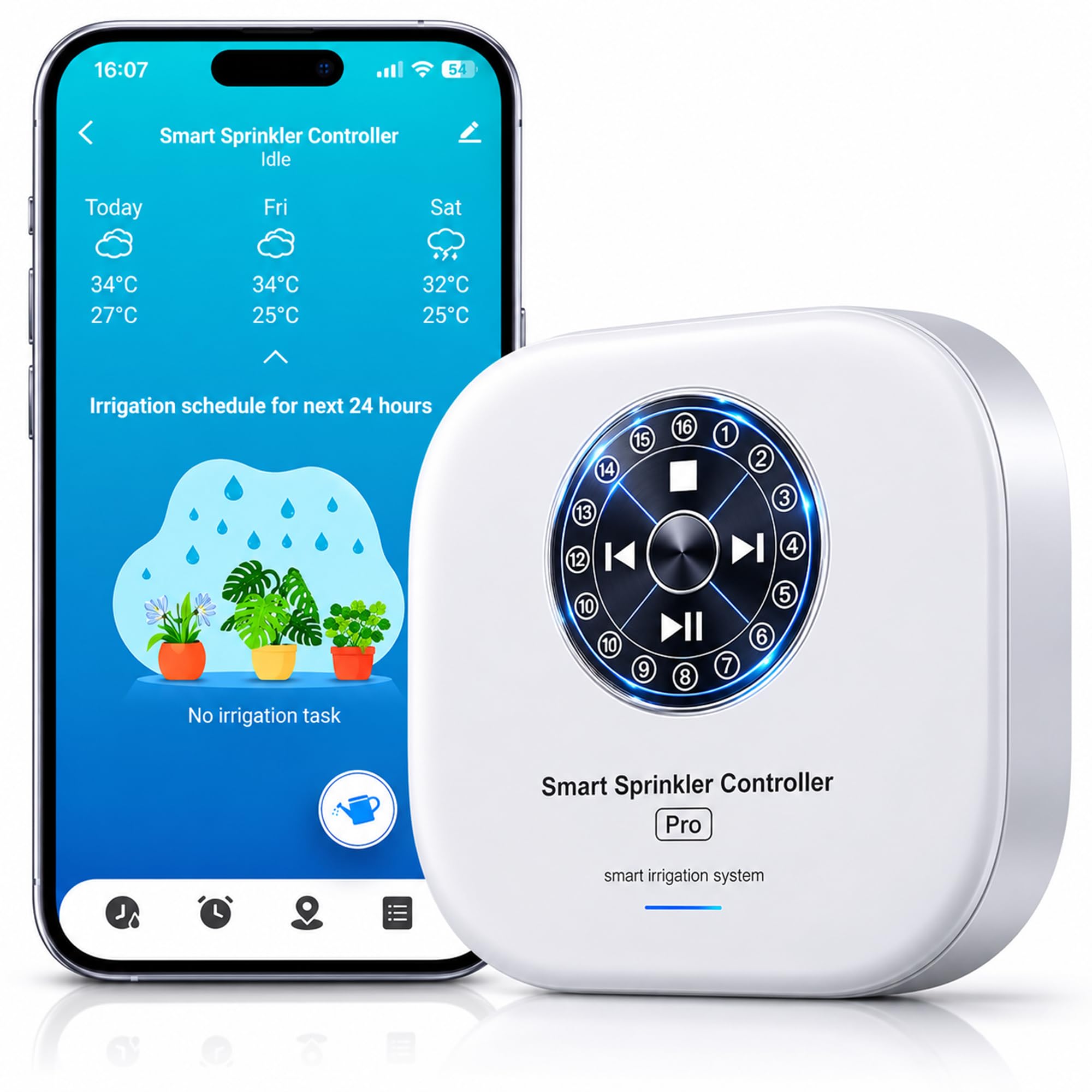 Computer di irrigazione Wi-Fi a 12 zone: controllo intelligente di irrigazione con WiFi e app 2.4G/5G, compatibile con Alexa e Google Assistant, irrigazione automatica del giardino con ritardo della