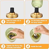 Vista 7 de Lámpara de mesa inalámbrica para dormitorio, batería recargable de 7500mAh, lámpara moderna con control táctil regulable inalámbrica base dorada