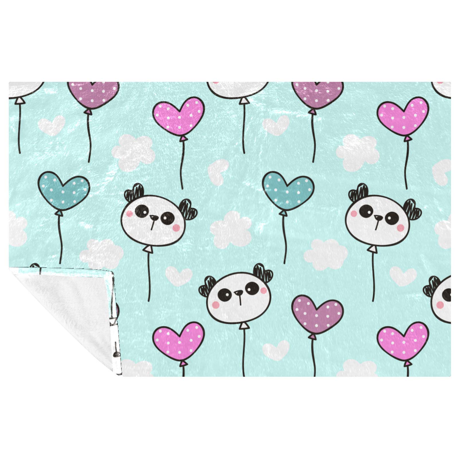 Couverture panda contre les soirées fraîches, plaid chaud de lit 150x100 cm