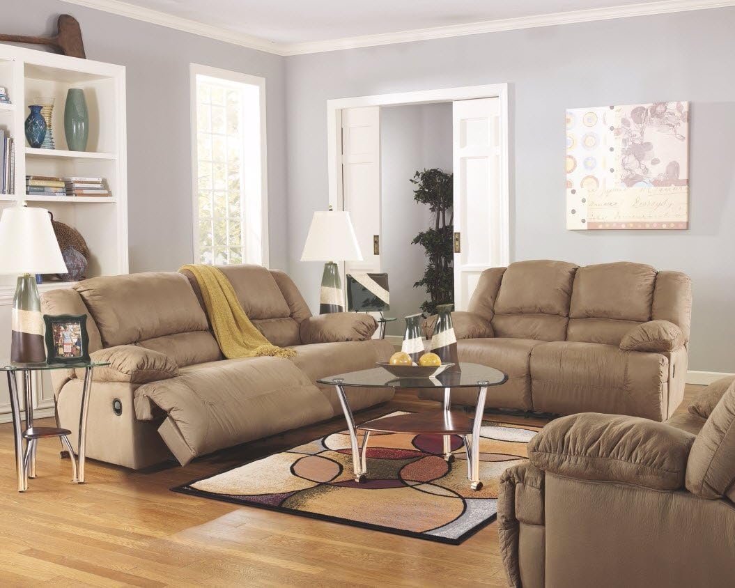 Signature Design by Ashley Hogan Overized Manual Pull Tab Reclining Loveseat, Brown