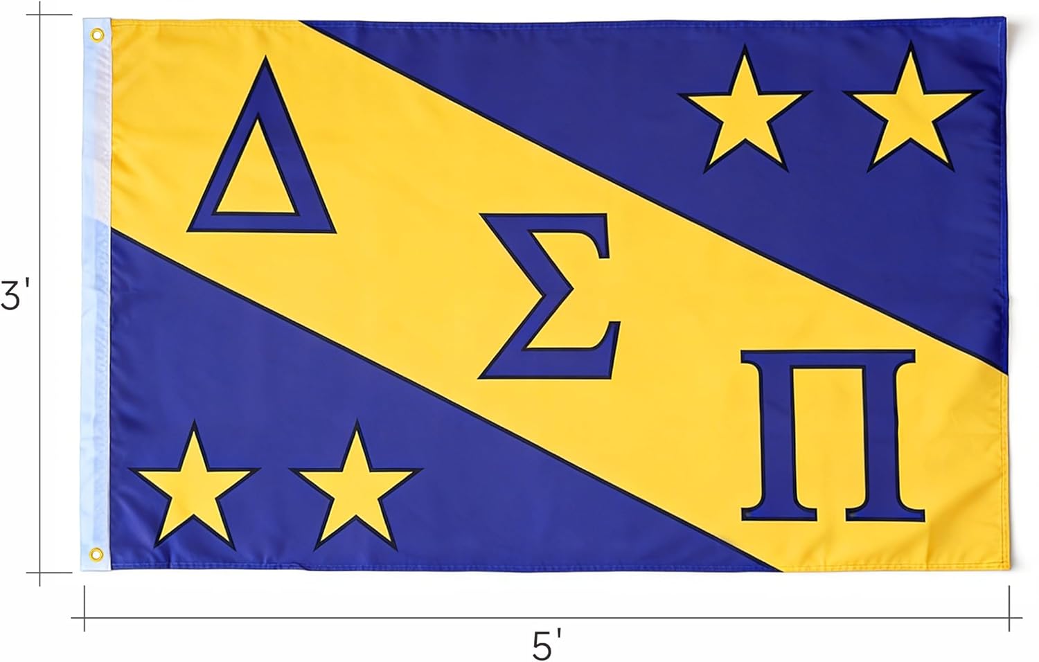 Delta Sigma Pi Flag Official Fraternity,Brass Grommets & Double Stitch,Polyester Banner Wall Decor for Outdoor Indoor Decoration,3x5 Feet