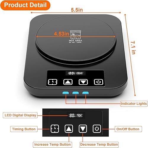 Miniatura 2 de Tapete calentador eléctrico de masa madre, almohadilla térmica mejorada para iniciador de masa agria, herramienta de prueba de calentador de masa