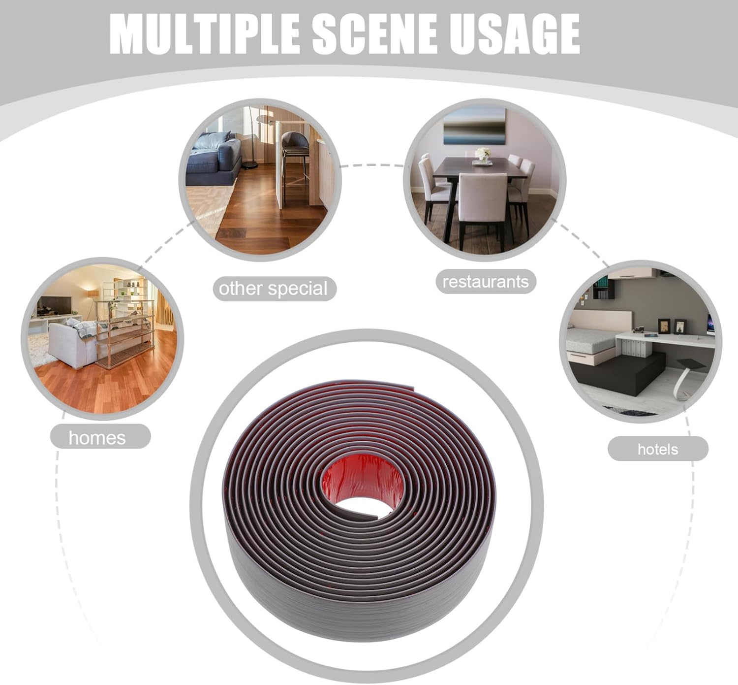 Self-Adhesive Floor Transition Strip Grain Doorway Reducer for Easy Installation and Aesthetic Floor Edging