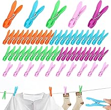 50 Pieces Clothes Pegs Clothes Pegs Anti-Marking Windproof and Non-Slip Clothes Pegs for Clothes Airer or Clothes Hanger (5 Colors)