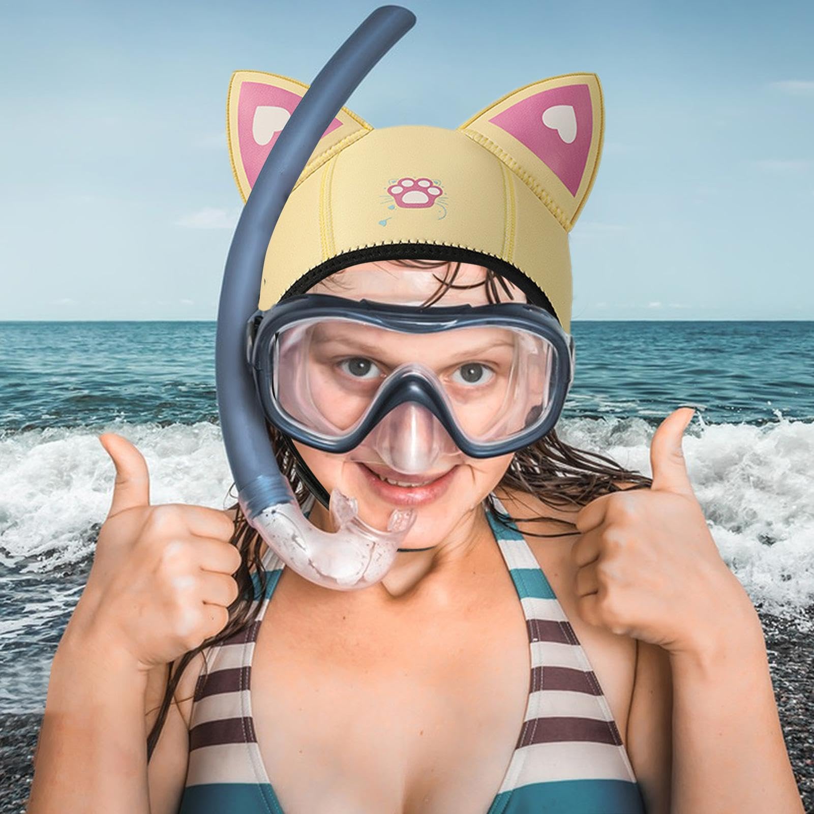 Cappuccio In Neoprene 3mm Per Immersioni E Sport Acquatici - Termico, Antigelo, Con Sottogola - Per Surf, Snorkeling