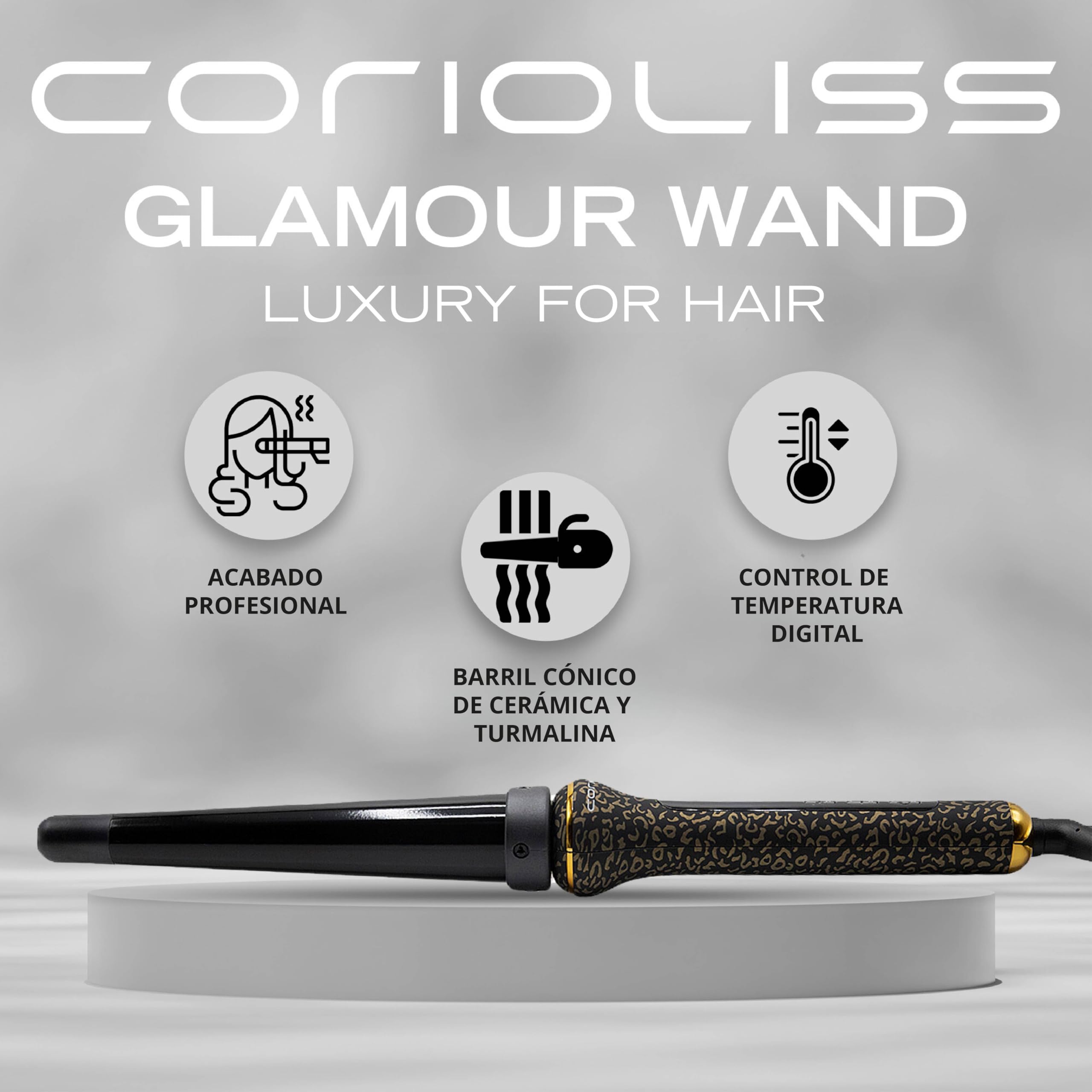 Corioliss Glamour Wand Rizador Pelo Ondas Profesional Cerámica Turmalina 80º-210º