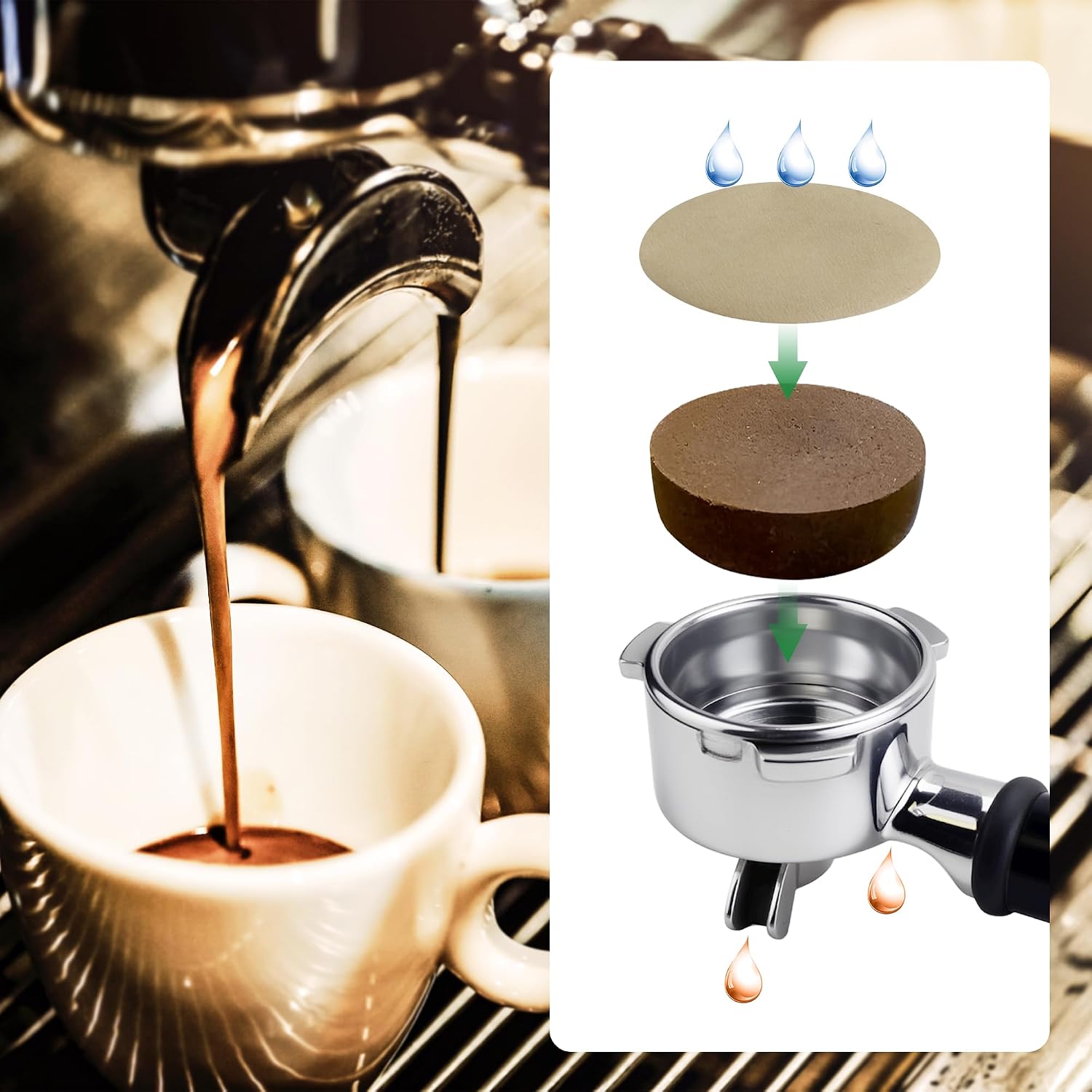 1000 Pcs Round Espresso Filter Paper for 58mm Puck Screen, 58mm Portafilter