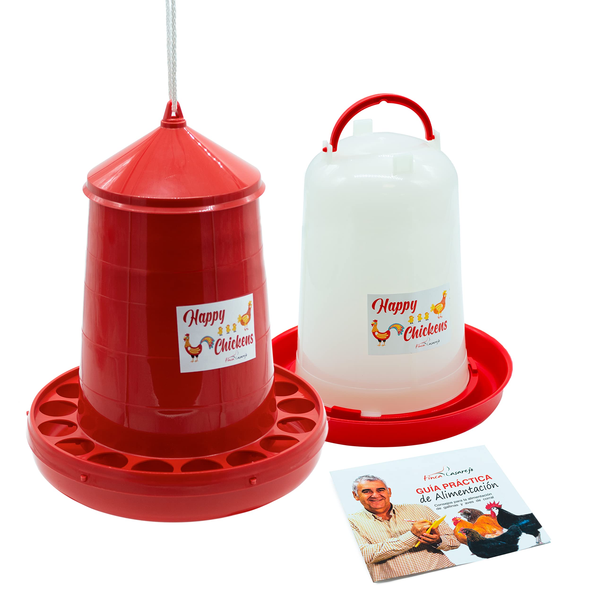 FINCA CASAREJO Pacco Mangiatoia e Abbeveratoio per Galline e Altri Uccelli da Cortile Grande 16 kg/10 litri