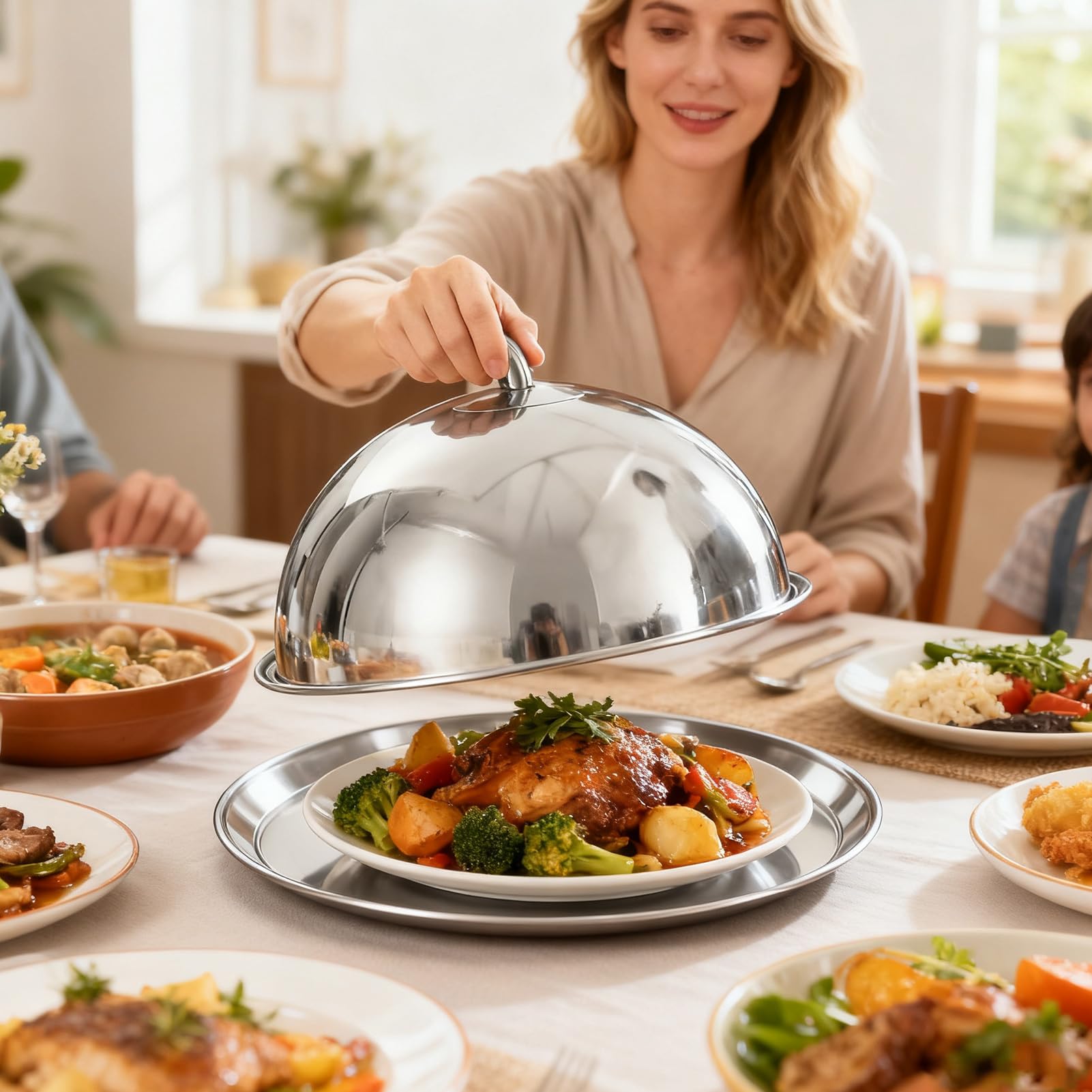 Générique Coperchio di irrigazione per Plancha,Coperchio antipolvere per | in acciaio inossidabile | per compleanno cucina casa tavolo da pranzo pranzo pranzo cottura pic-nick intrattenimento