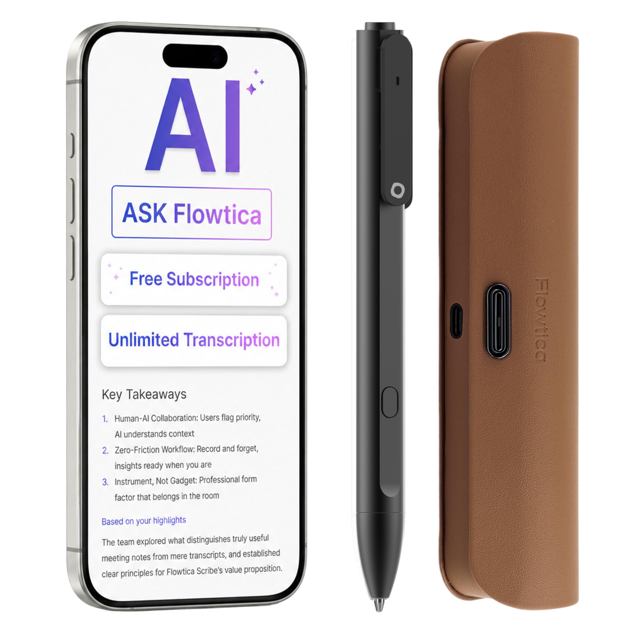 Amazon.com: Flowtica Voice Recorder, Transcribe, Summarize