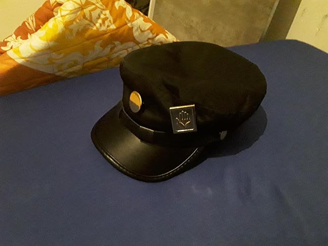 Chapeau Cosplay Jotaro Kujo – JoJo's Bizarre Adventure – Casquette Militaire Noire – Polyester – Circonférence 58 Cm – Bord 5,5 Cm