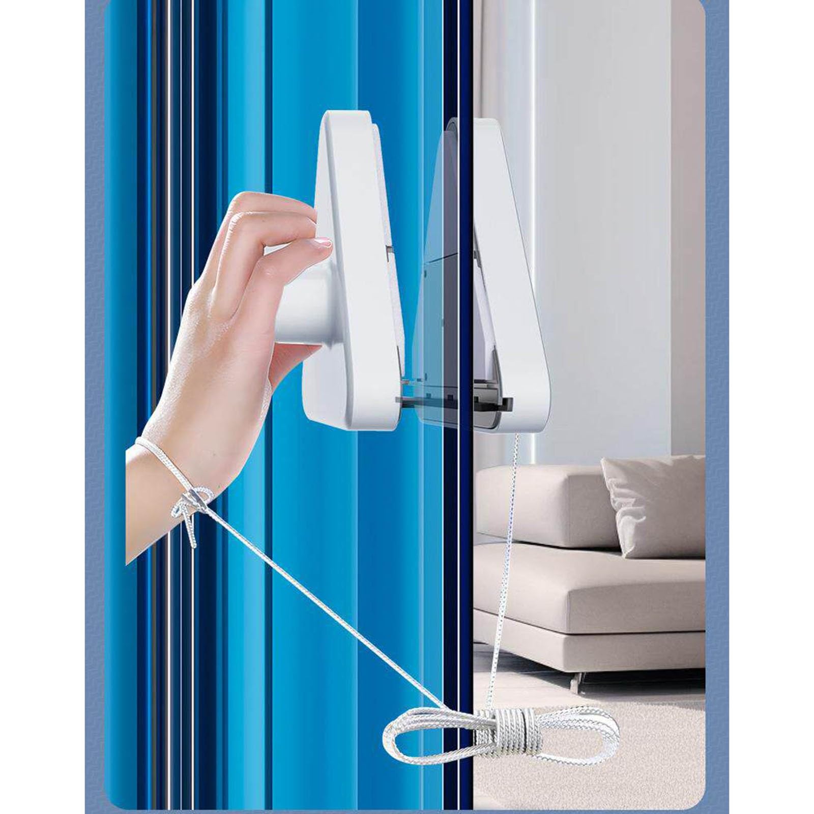 Lavavetri magnetico a doppia faccia, racla for vetro, spazzola for pulizia e strumento racla, adatto for finestre di grattacieli(15-26mm)