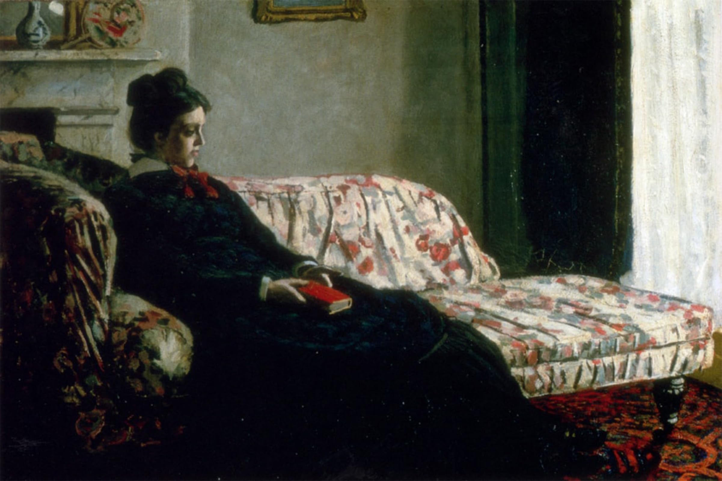 Tableau Madame Monet sur le canapé Claude Monet impression sur toile 60x90cm - 5