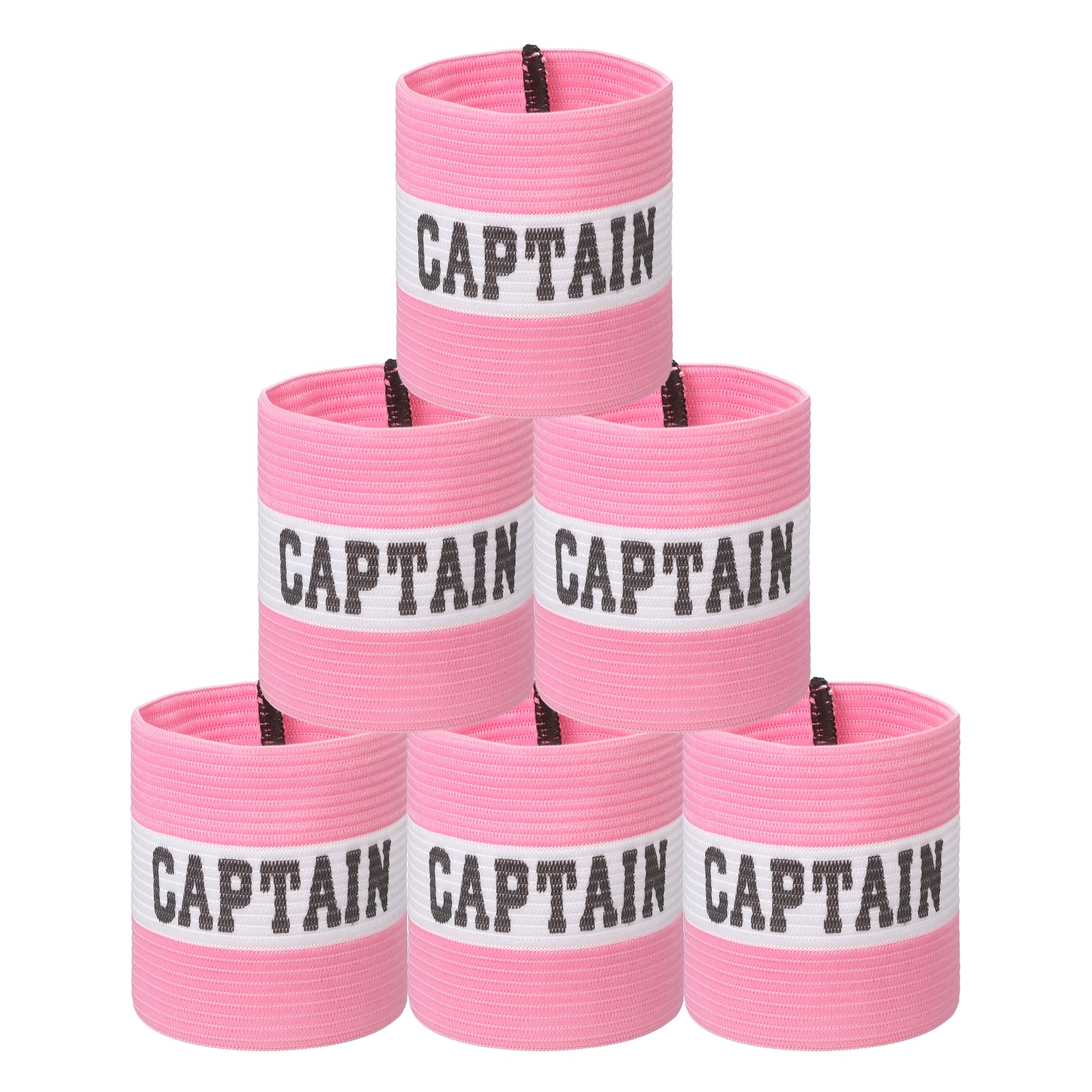 YELARXI Captain Armbands, Soccer Captain Armband Elastic Adjustable Leader Band Team Sport Bands, 6Pcs & Pink & 25cm - Fit for (Adult Youth Football/Basketball/Rugby Training)