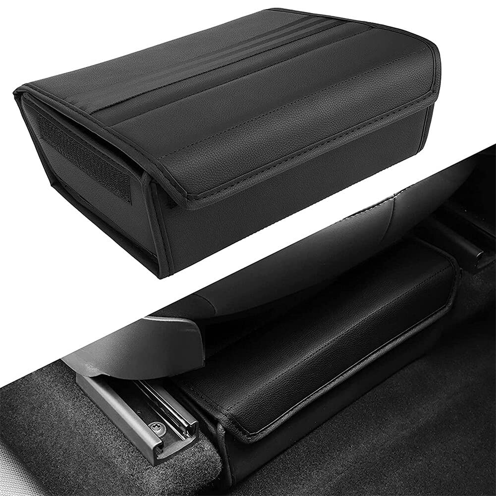 Asudaro Boîte de Rangement pour Siège Avant et Arrière en Cuir, Grande Capacité