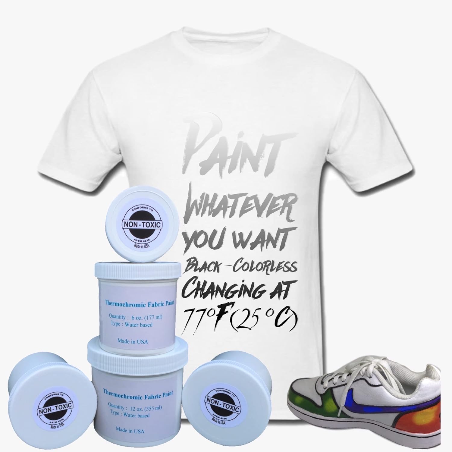 Temperature Activated Color Changing Thermochromic Fabric Paint (2 oz