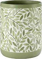 Avanti Linens Stratford Green Resin Wastebasket - Stylish Guest Bathroom Essential