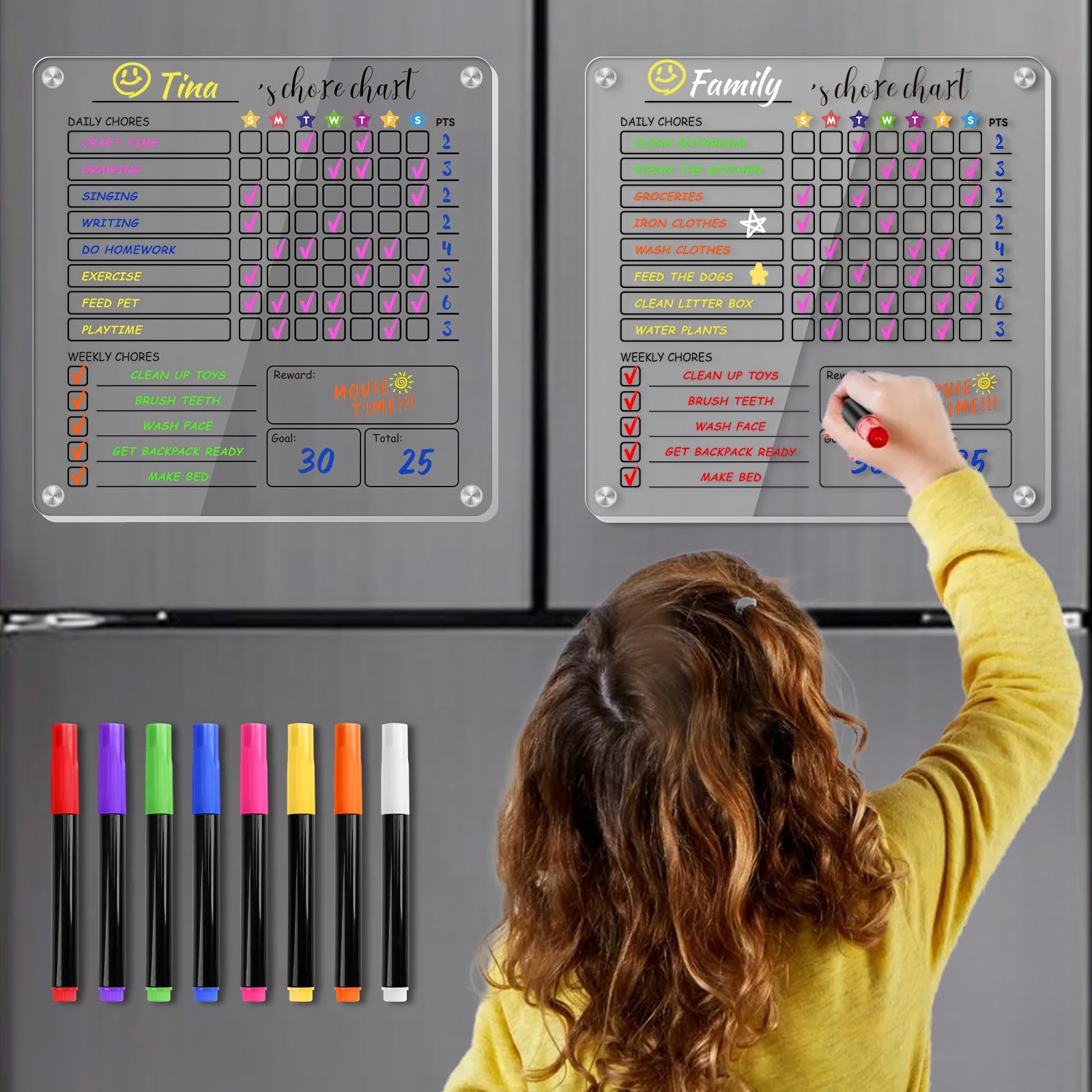 Amazon.com : IDEATECH Chart Chore for Kids - Magnetic Responsibility ...