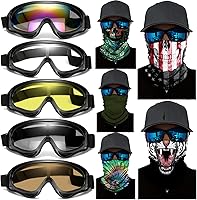 Vista 1 de 10 Packs Motorcycle Accessories, 5PCS Dirt Bike Ski Goggles Dustproof Windproof Safety Glasses and 5PCS Face Masks
