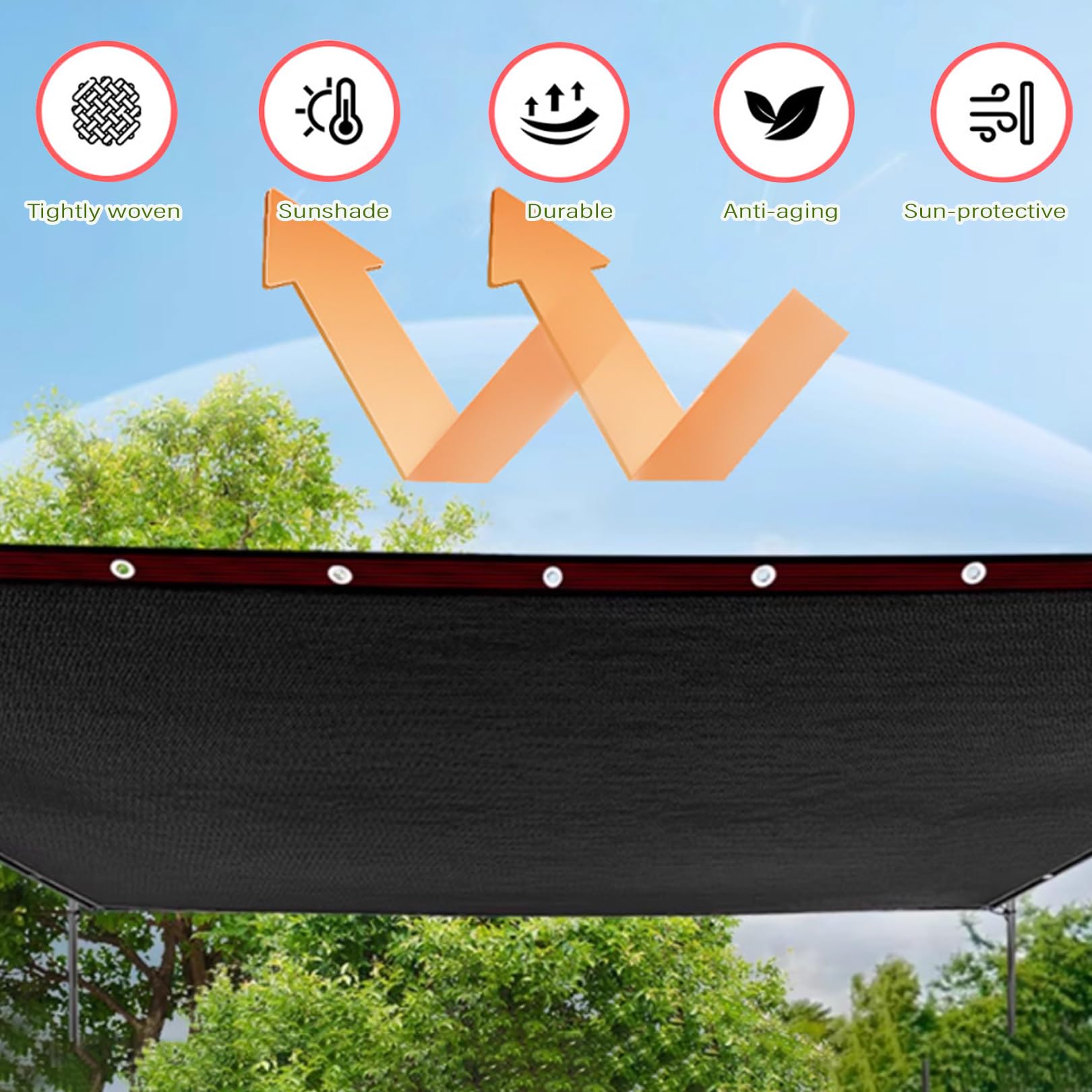 Red de sombra negra de 3 x 4 m con ojales, 80% de protección UV, aislamiento térmico y protección solar para plantas de patio, invernadero, uso al aire libre