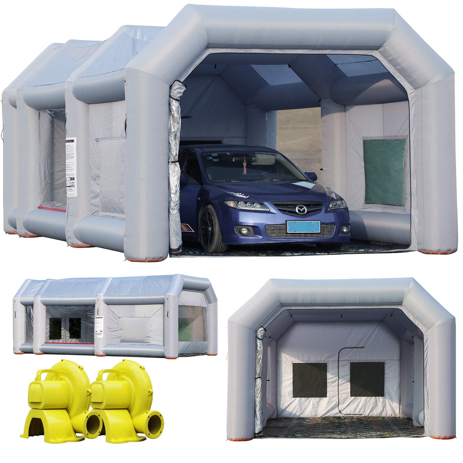 TKLoop Inflatable Paint Booth Tent 23x13x8.5Ft with Double Filters Portable Inflatable Spray Paint Booth (Blowers Excluded)