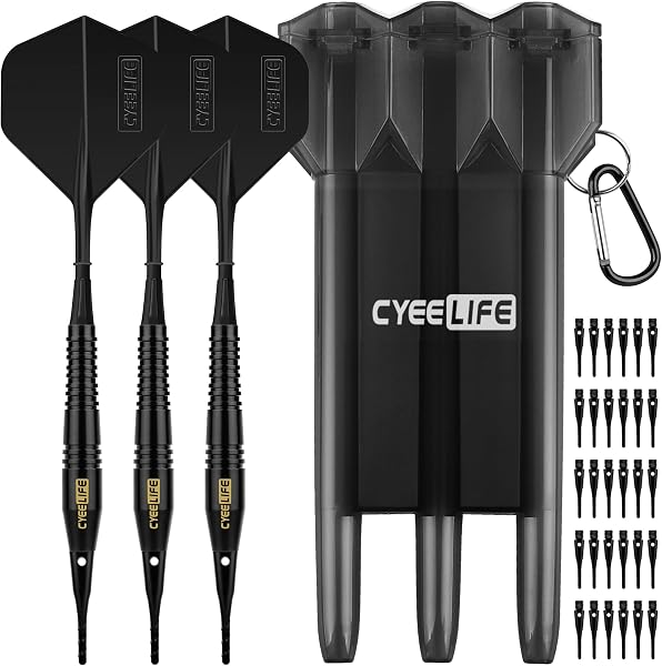 CyeeLife Dardos de Plastico 18 Gramos,Caja de Almacenamiento de 6 Colores y Consejos de reemplazo - 1
