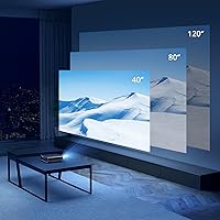 Vista 2 de Mini proyector con WiFi y Bluetooth, proyector láser portátil 1080P, corrección trapezoidal automática, enfoque automático, 400 lúmenes ISO, Smart