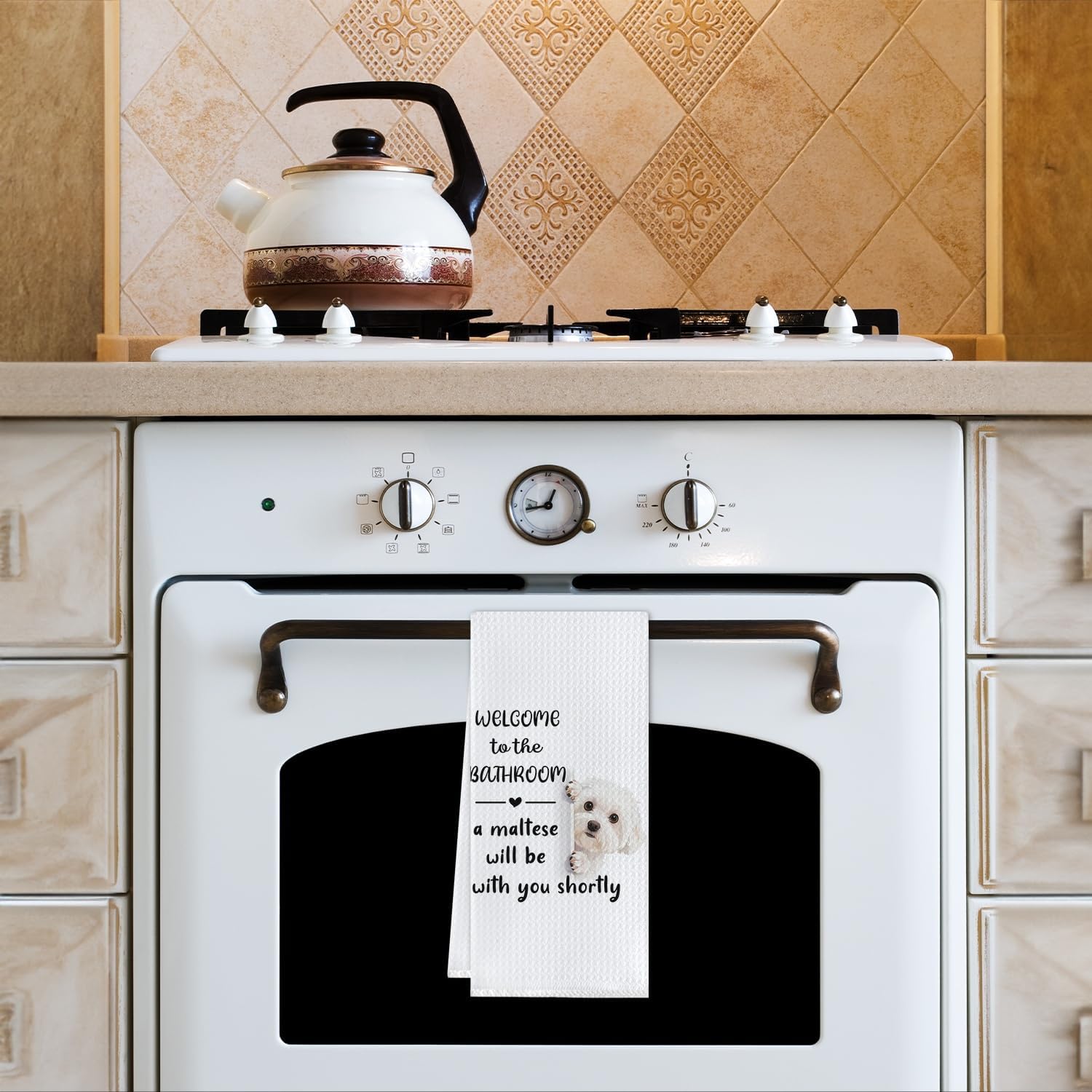 Funny Maltese Dog Bathroom Hand Towels, Maltese Gifts for Women Men, Gifts for Dog Lovers Owners Decorative Hand Towels for Bathroom Restroom Washroom, 16x24 Inch - Image 5