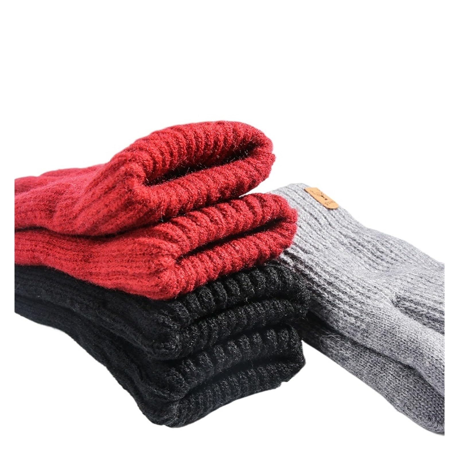 Guantes térmicos de punto trenzado, pantalla táctil con forro polar | Forro polar suave for retener el calor, apto for montar y desplazarse diariamente en otoño.