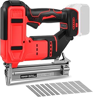 18 Gauge 2 in 1 Brad Nailer/Narrow Crown Stapler for Milwaukee M18 Battery, Brushless Cordless Nail Gun with 1000 Nails & Staples, Brad Nailer for Woodworking and Upholstery (No Battery)