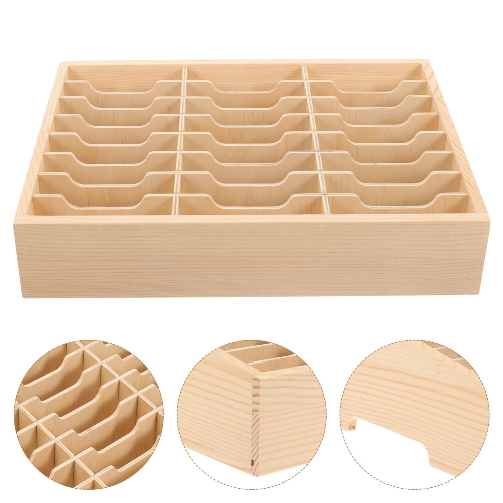 Tofficu Supporto per Cellulare in Classe Organizer da Tavolo in Legno Scatola Porta Cellulare Contenitore da Scrivania Scomparti Multipli Scatola Portaoggetti in Legno Organizer