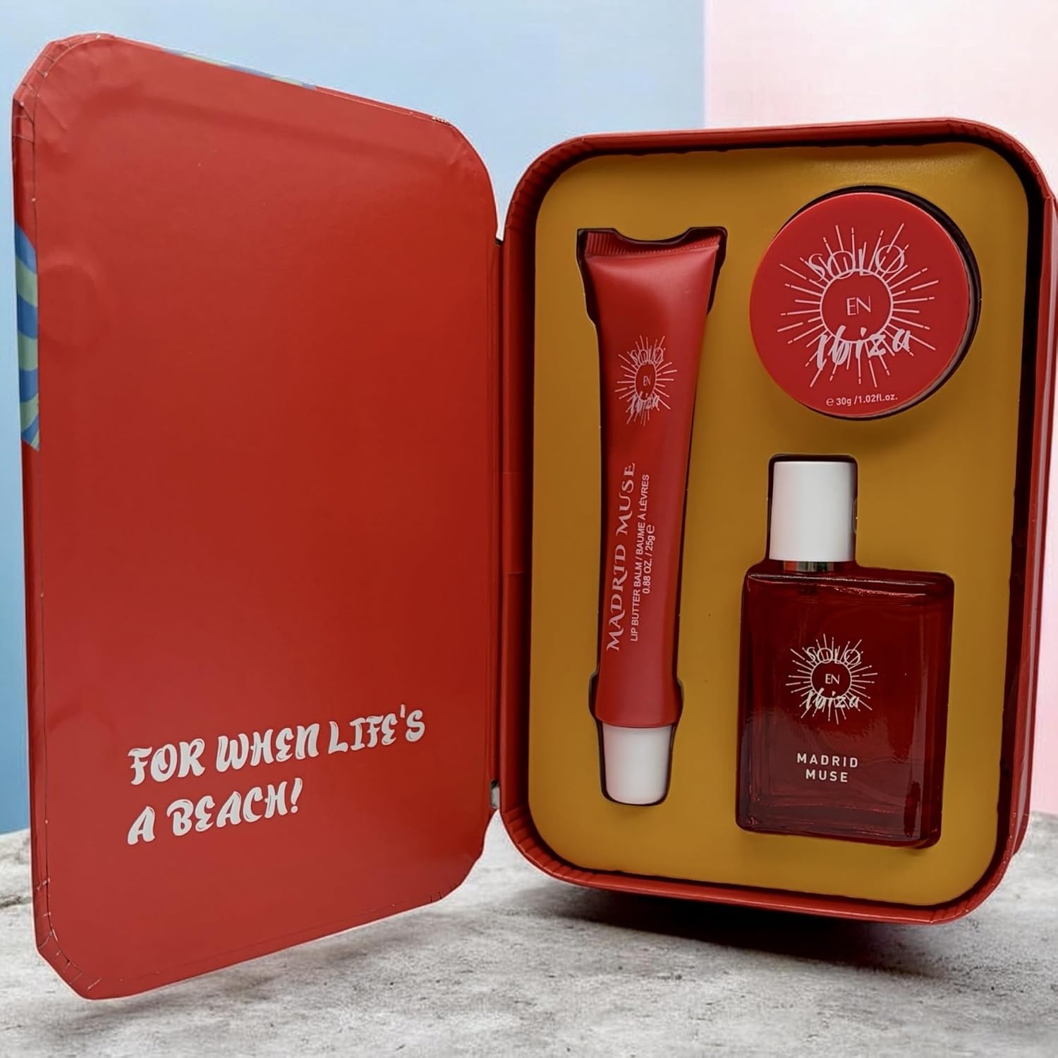 Solo En Ibiza Madrid Muse Set, Perfume, Body Cream & Lip Butter Balm