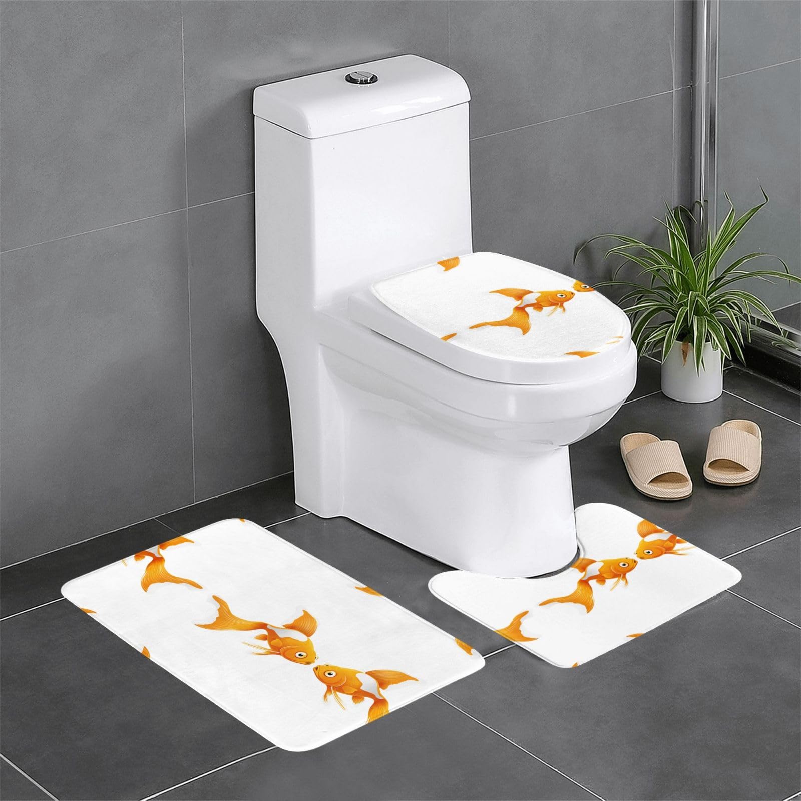 Tapis de bain antidérapant fini les glissades au lavabo avec ce lot de 3 tapis motif poisson