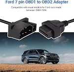Replacement for Ford 7 pin OBD1 to OBD2 Adapter Code Reader Scanner Check Engine Repair Diagnostic Tool Cable Connector