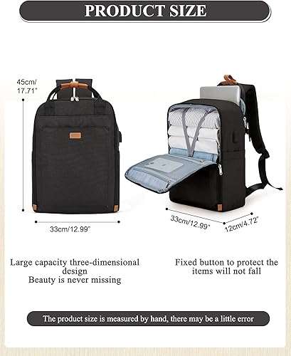 Miniatura 5 de UPPACK Mochila de viaje para mujeres y hombres, mochila de transporte para aviones, mochila grande para senderismo, mochila para artículos