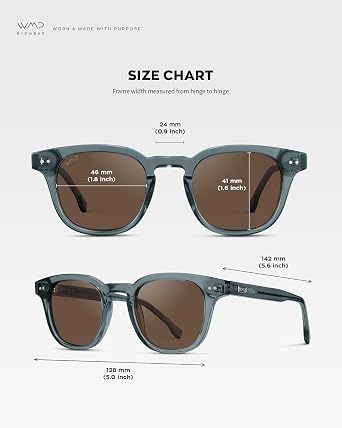 WearMe Pro Clark Men's Polarized Sunglasses, Retro Keyhole Square Design