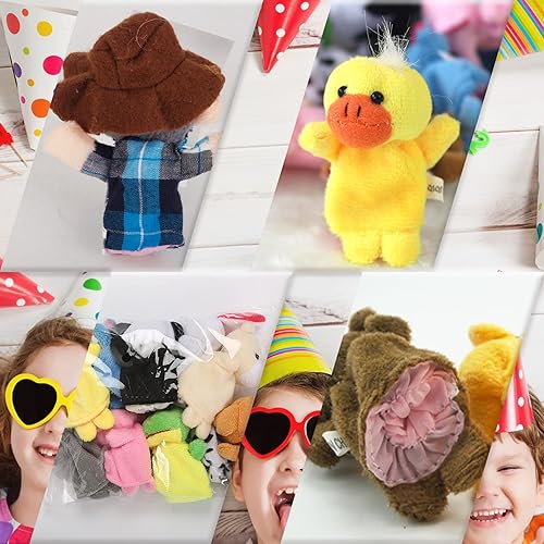 Miniatura 7 de RIY 10 marionetas de dedo de Story Time - Old Macdonald Had A Farm Educational Puppets - Relleno de cesta de Pascua