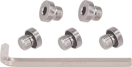Miniatura 5 de Tapón de drenaje de aceite de cabeza redonda hexagonal de acero inoxidable 304 estándar M8x1 con anillo de goma, ajuste universal para automóviles,