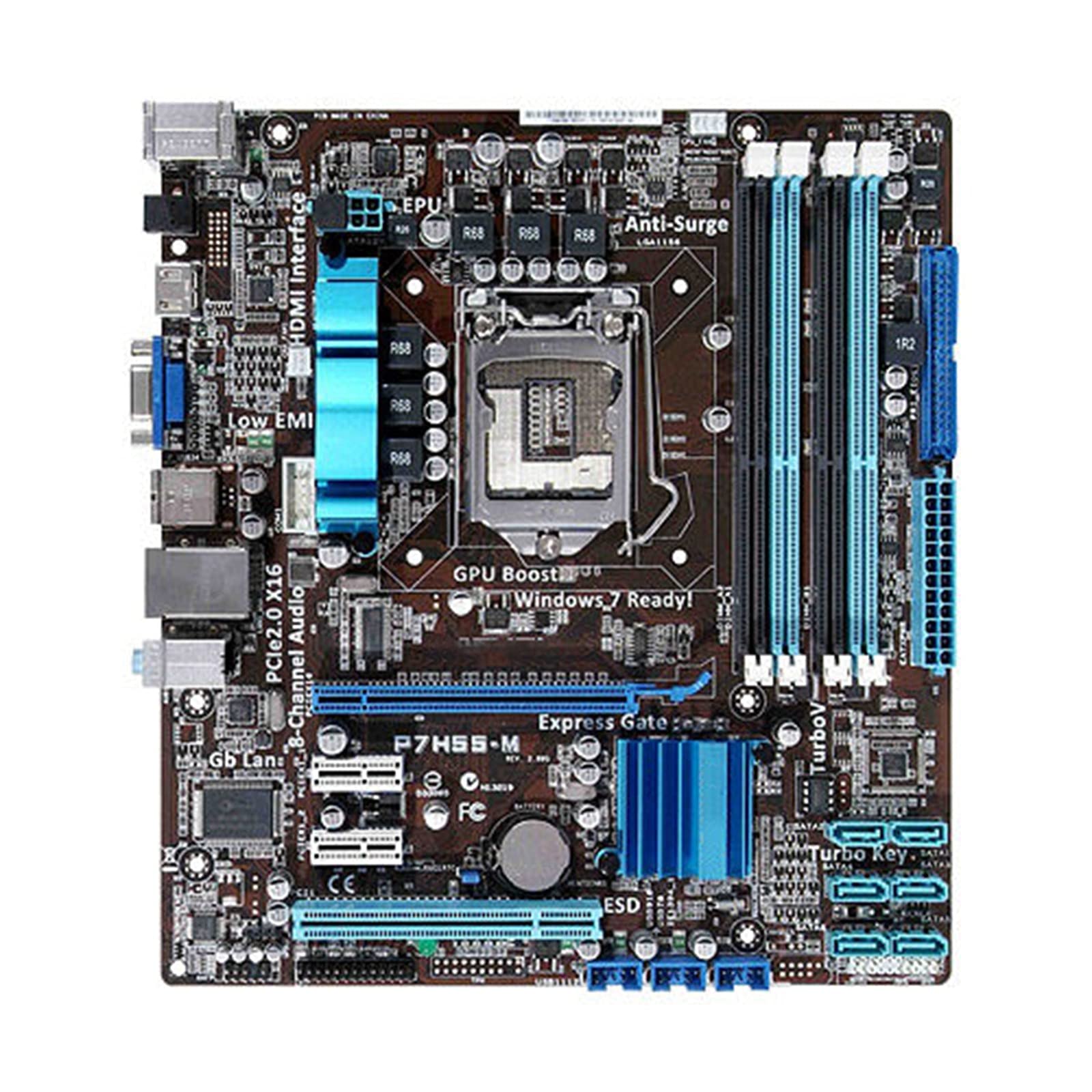 Desktop Computer Motherboard Fit for ASUS P7H55-M Desktop Motherboard Intel H55 LGA 1156 Msata