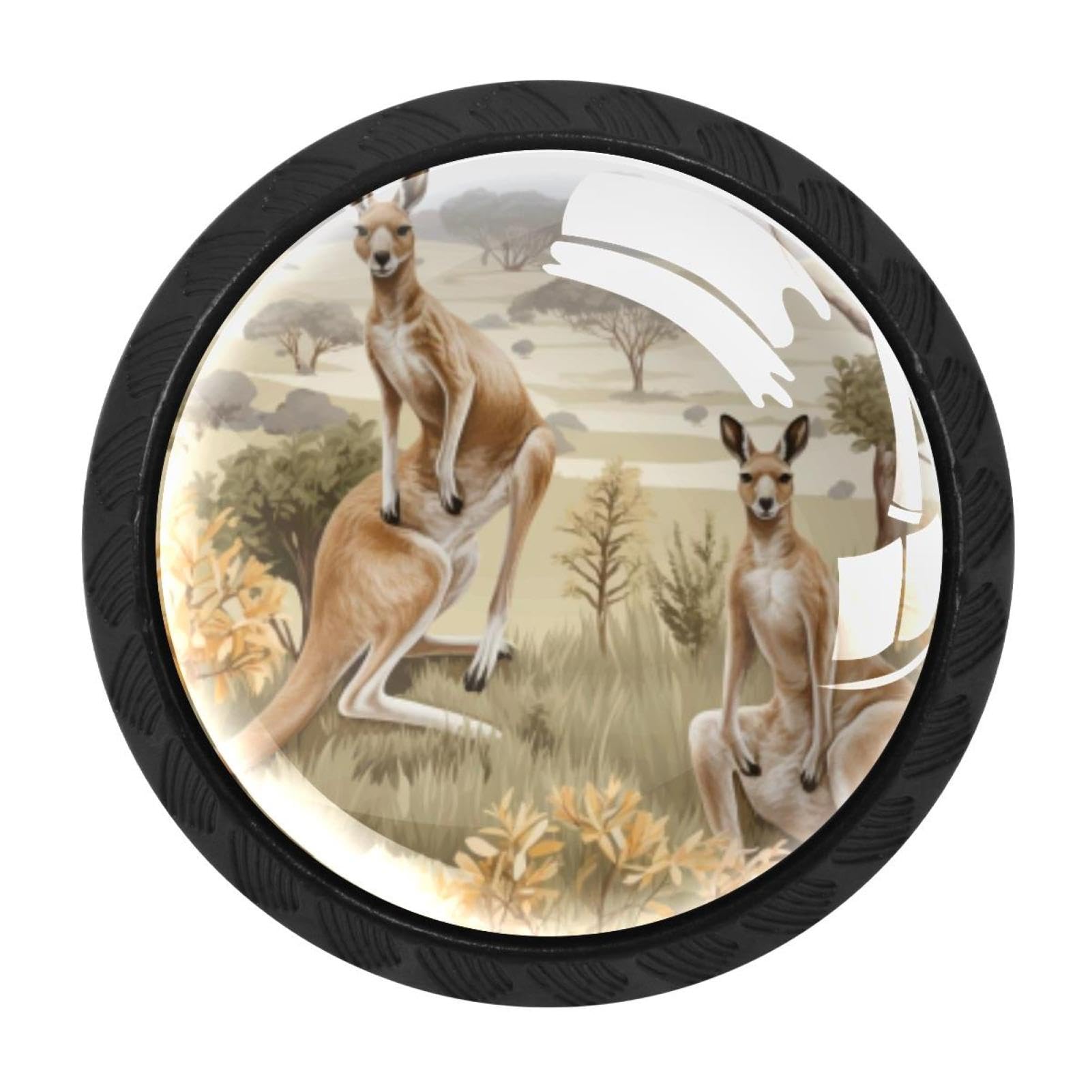 CHENZZZZ 4 pcs Kangaroo Cabinet Knobs Crystal Drawer Pulls for Kitchen, Bathroom Cabinet, Dresser and Cupboard