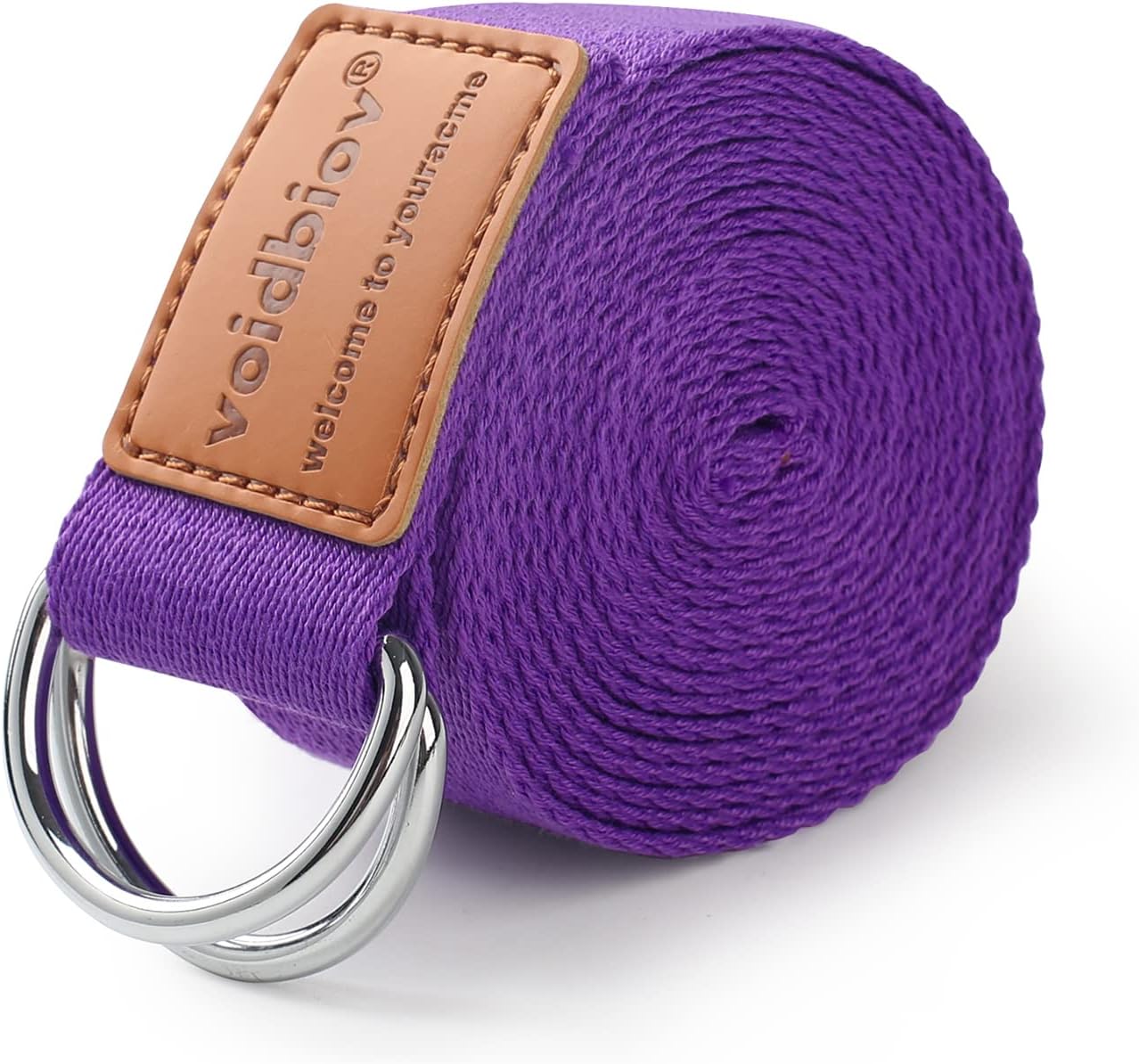 D-Ring Buckle Yoga Strap 1.85 or 2.5M, Durable Cotton Adjustable Belt Perfect for Holding Poses, Improving Flexibility and Physical Therapy