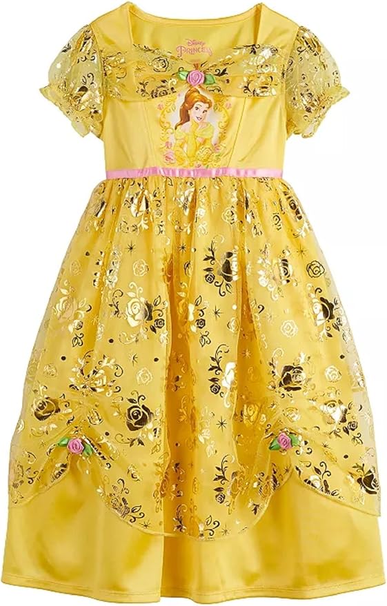 Disney Girls' Fantasy Gown Nightgown (Deluxe Foil Belle, 5T)