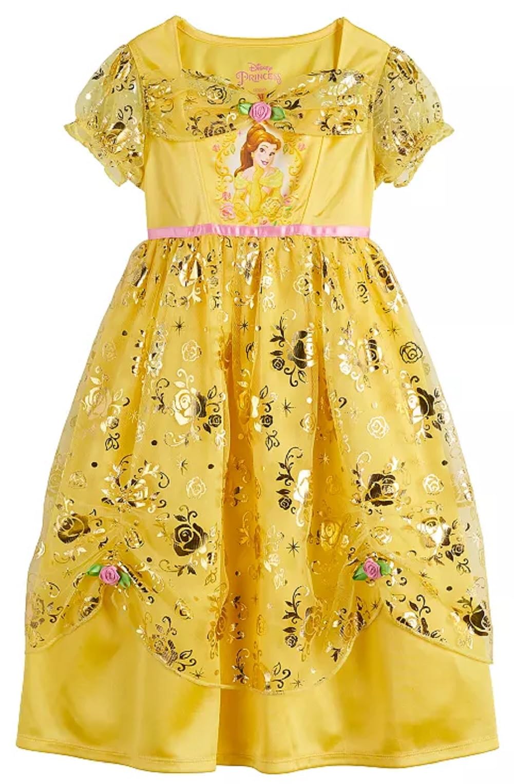 Disney Girls' Fantasy Gown Nightgown (2T, Deluxe Foil Belle)
