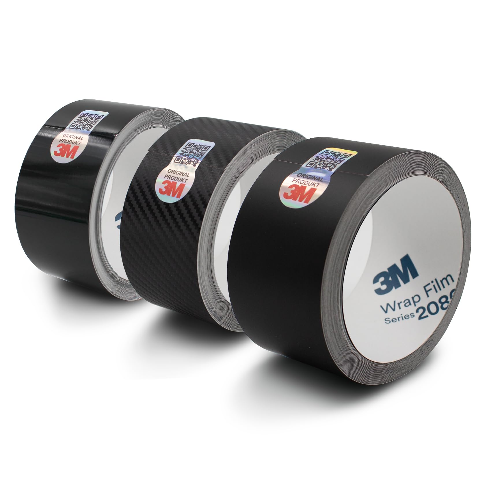 Strisce decorative 3M 2080, larghezza 50 mm, con spatola e coltello, pellicola adesiva per auto, moto, strisce decorative autoadesive, resistenti alle intemperie (nero lucido, lunghezza 10