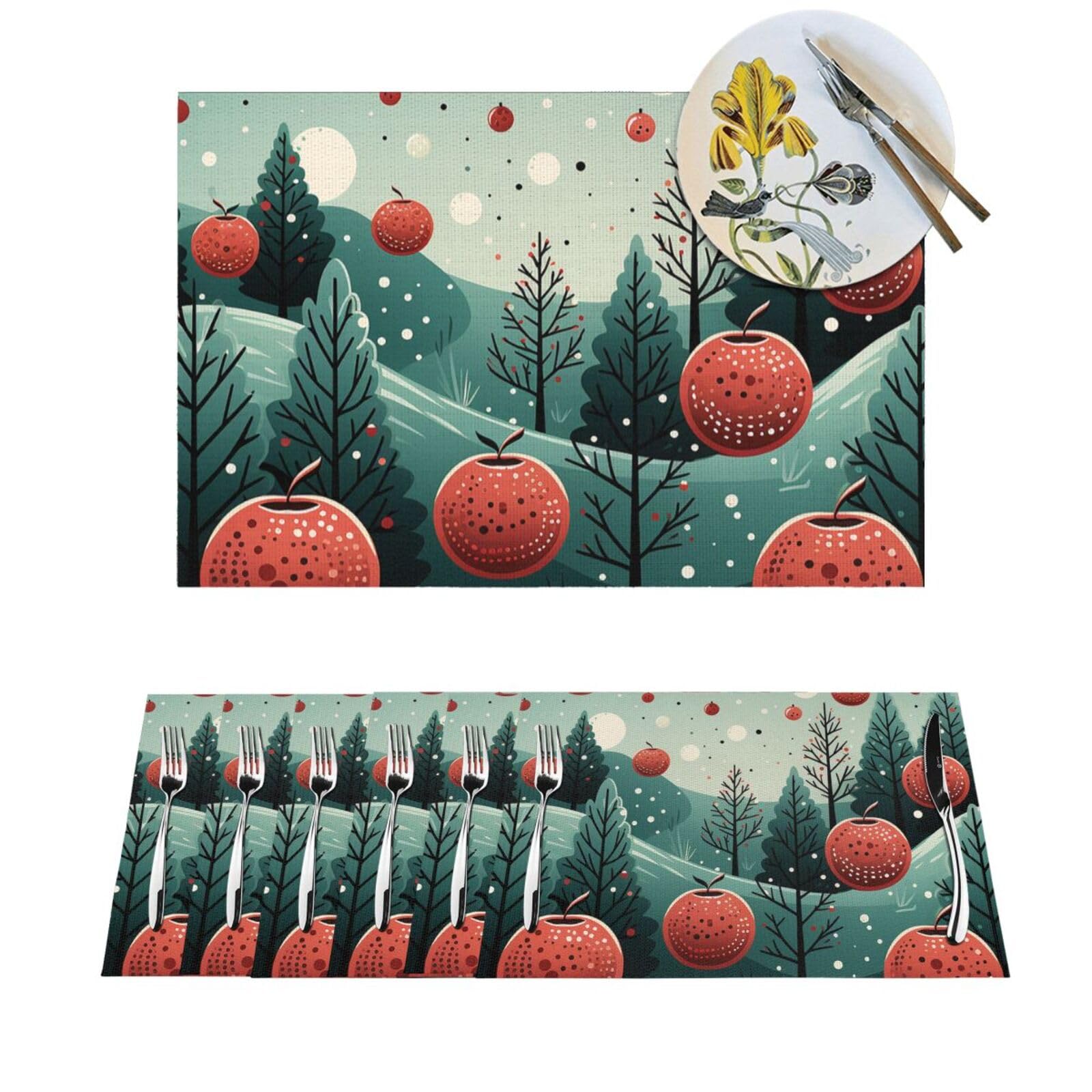 Sets de table tissés résistants à la chaleur lavables repas