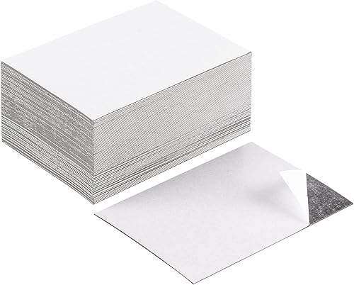 Hojas magnéticas con adhesivo para fotos de tamaño de cartera, paquete de 2.5 x 3.5 – 80 unidades, respaldo autoadhesivo a granel, crea imanes de