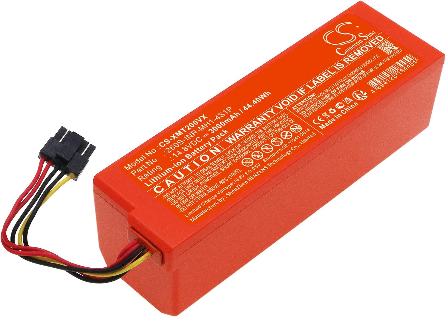 Cameron Sino Battery for MJST1S, MJST1S 2 Pro, MJST1SHW, Mop 2, Mop 2 LDS 2nd PN: 260S-INR-MH1-4S1P 3000mAh / 44.40Wh