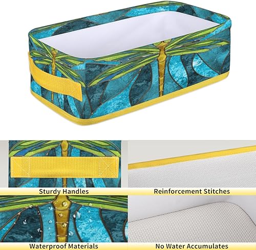 Miniatura 26 de Dragonfly - Cestas de inodoro doradas plegables para baño, organizador duradero y multiusos para cocina, sala de estar y armario () Libélula